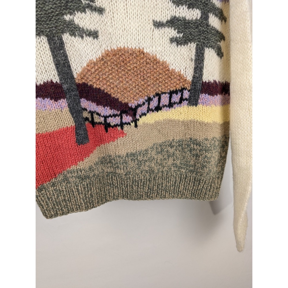 Vintage 90s Deans of Scotland Shetland Wool Sunset Sweater M Cottagecore Granny - Picture 3 of 8